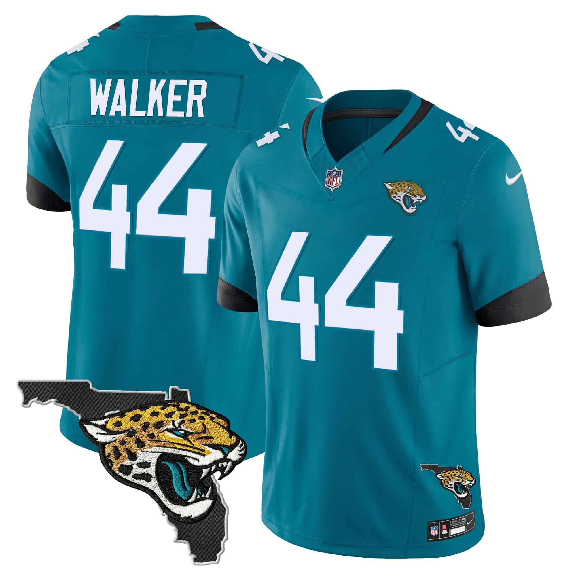 Men Jacksonville Jaguars #44 Walker Green 2024 Nike Florida Patch Vapor NFL Jersey style 1